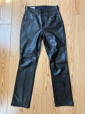 Gap High Rise Vintage Slim Faux Leather Pants Black | Size 2
